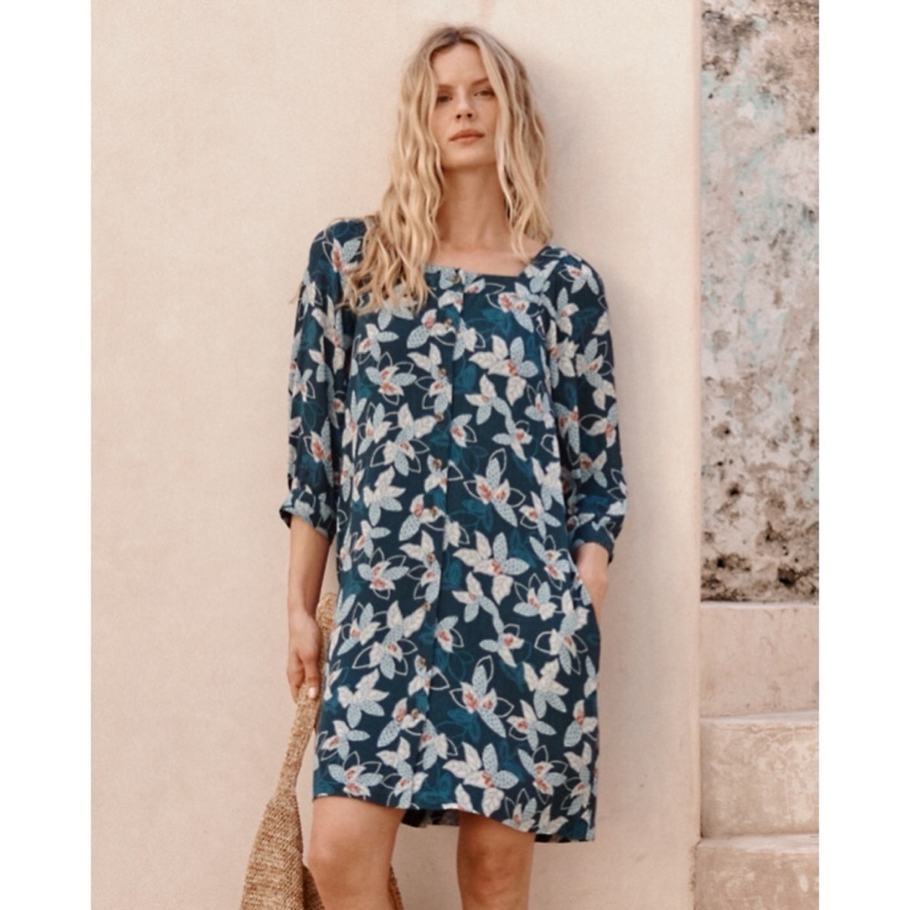 Garnet Hill Jardin Crêpe Dress